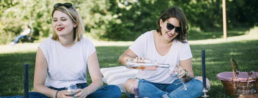 A picnic with friends on the Marne river banks