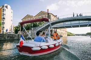 One of our electric boats near the Crimean bridge