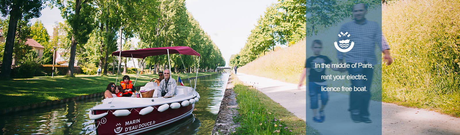 Sailing on quiet waterways aboard electric boat