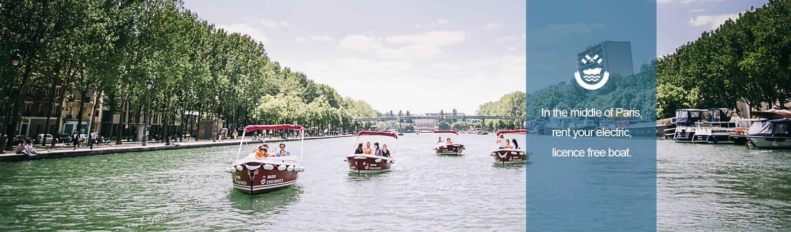 Rent an electric boat on the Canal de l’Ourcq