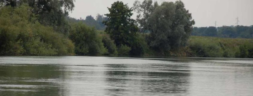 The Marne River by boat near Meaux