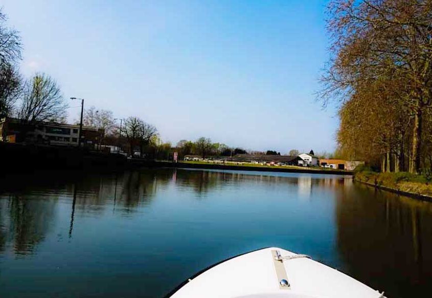 View from the boat on the Deule